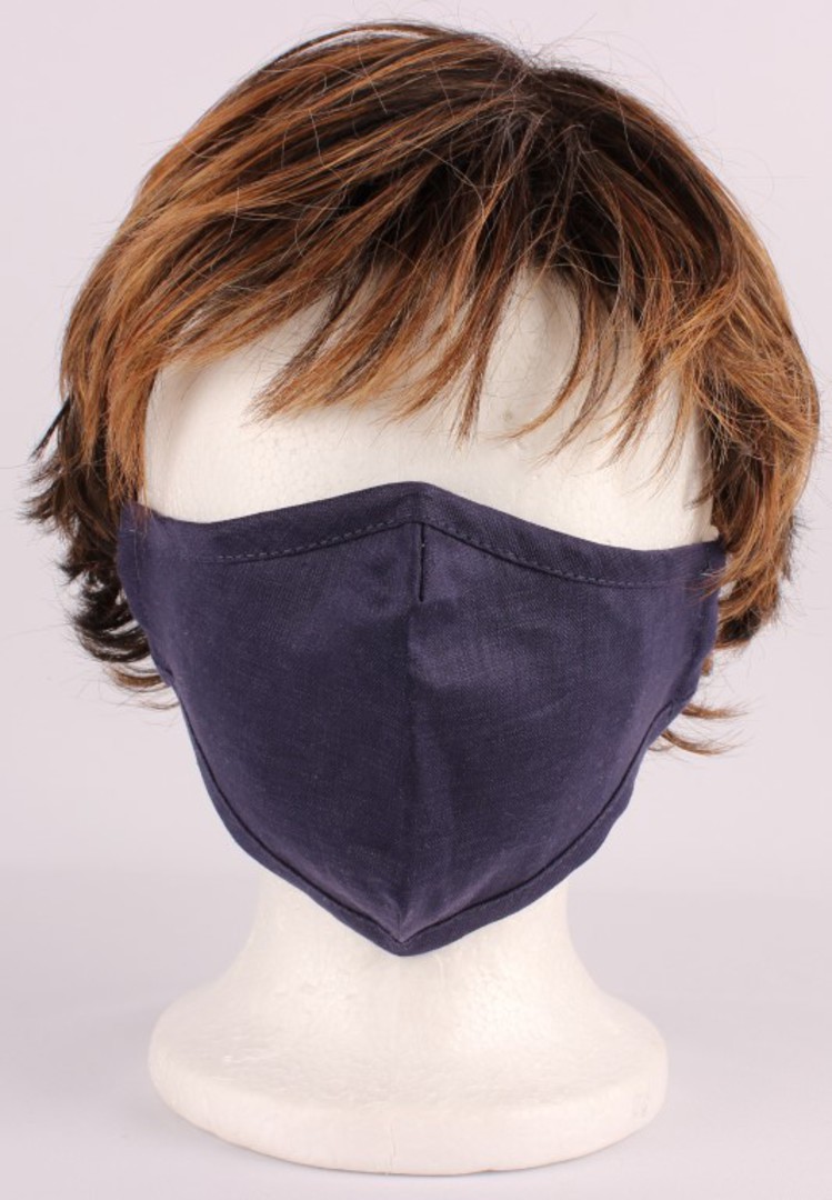 Face Mask navy - linen & cotton fabric. Code: HS/MASK/NAV. image 0